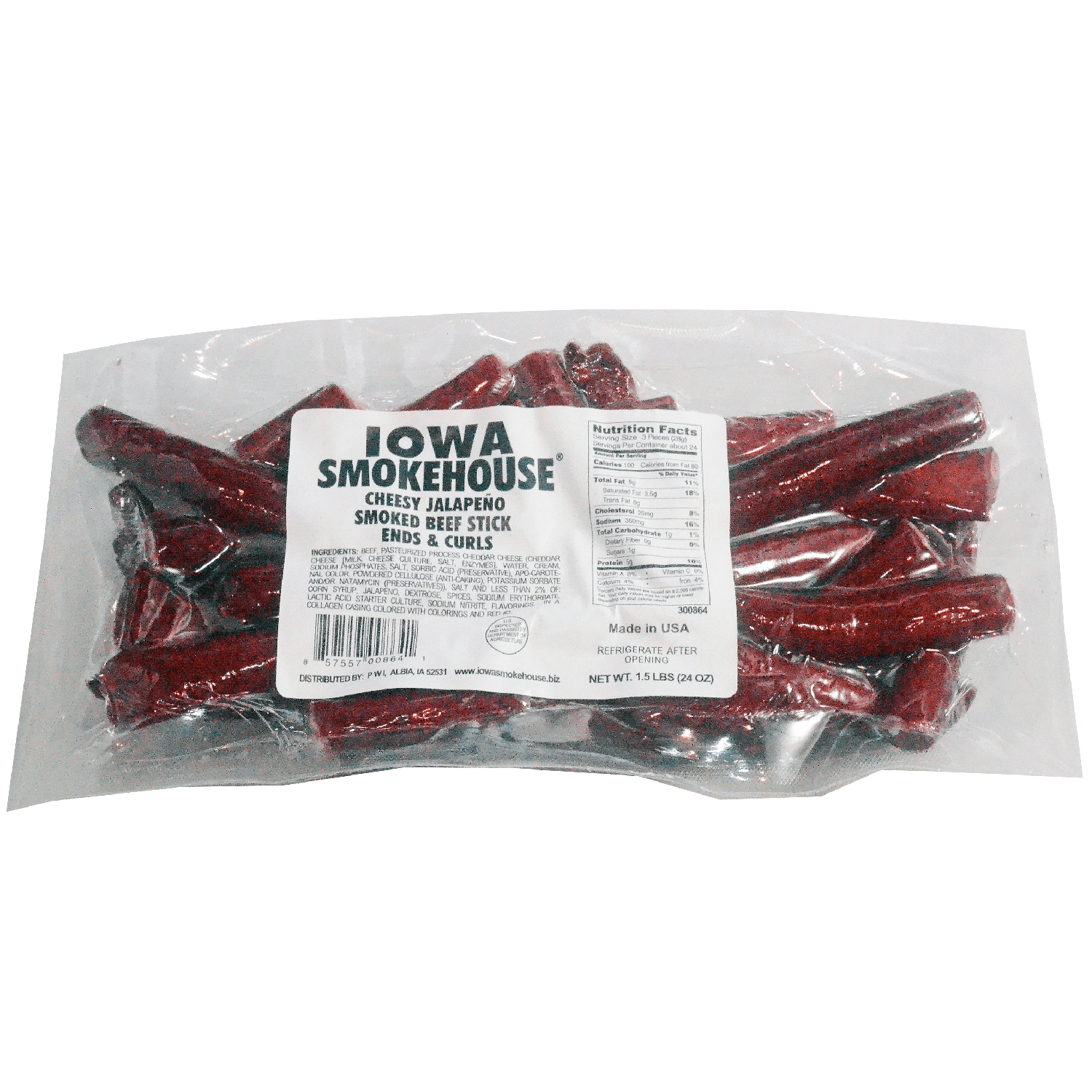 24 oz Beef Stick Ends & Bits Cheesy Jalapeño IOWA SMOKEHOUSE
