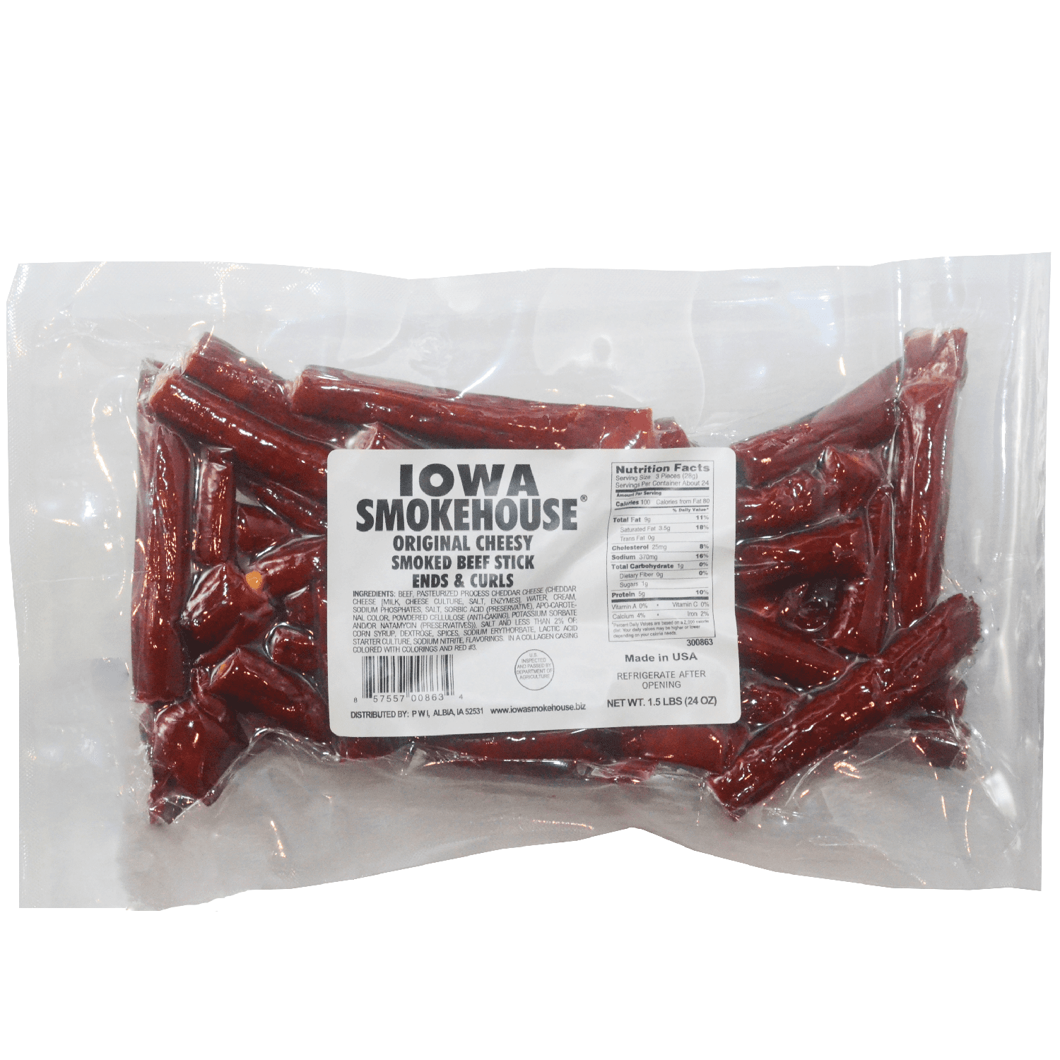 24 oz Beef Stick Ends & Bits Original Cheesy IOWA SMOKEHOUSE