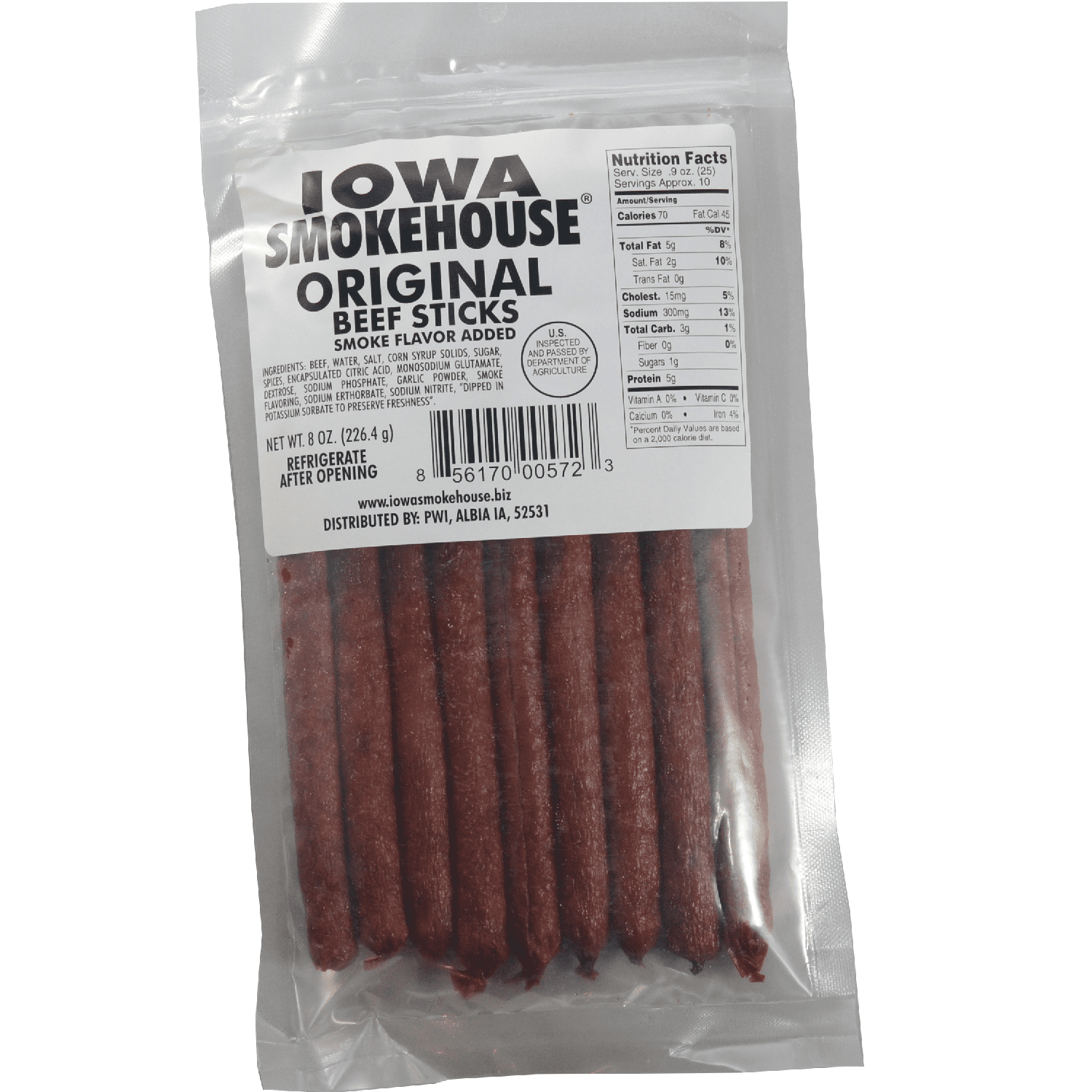 8 oz Beef Sticks Original IOWA SMOKEHOUSE