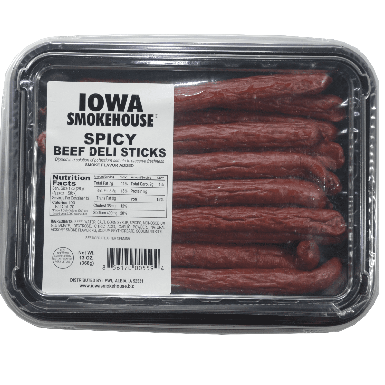 13 oz Beef DELI Sticks Spicy - IOWA SMOKEHOUSE