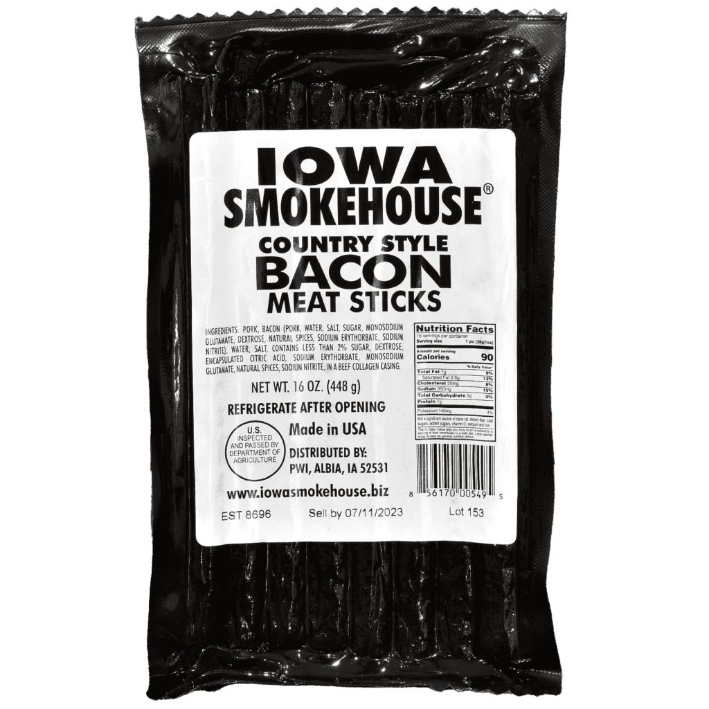 16 oz Country Style Meat Sticks Bacon IOWA SMOKEHOUSE