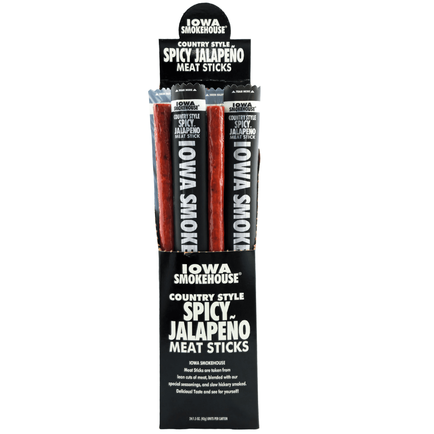 1.5 oz Country Style Meat Sticks Spicy Jalapeno - Iowa Smokehouse