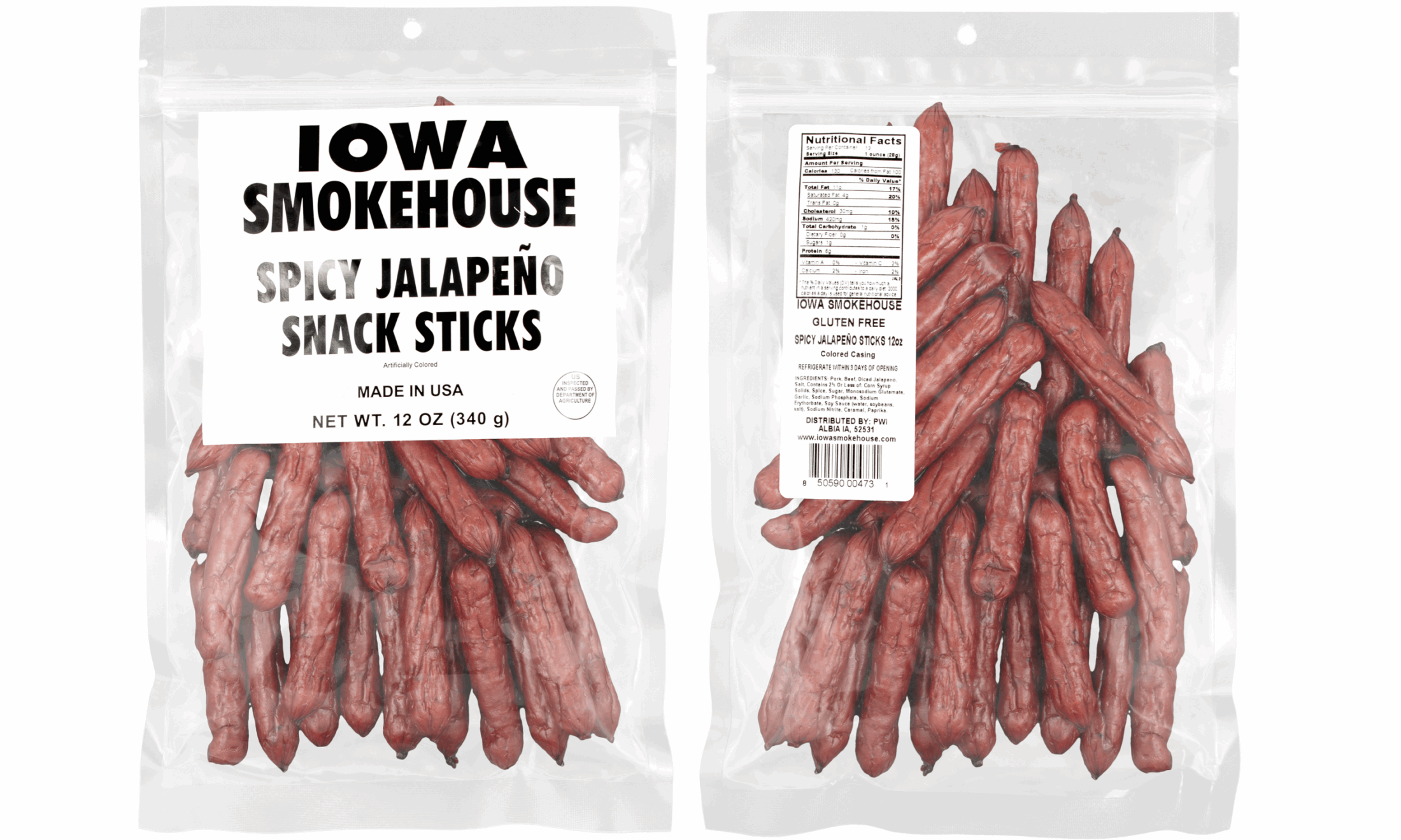 12 oz Snack Sticks Spicy Jalapeno - Iowa Smokehouse