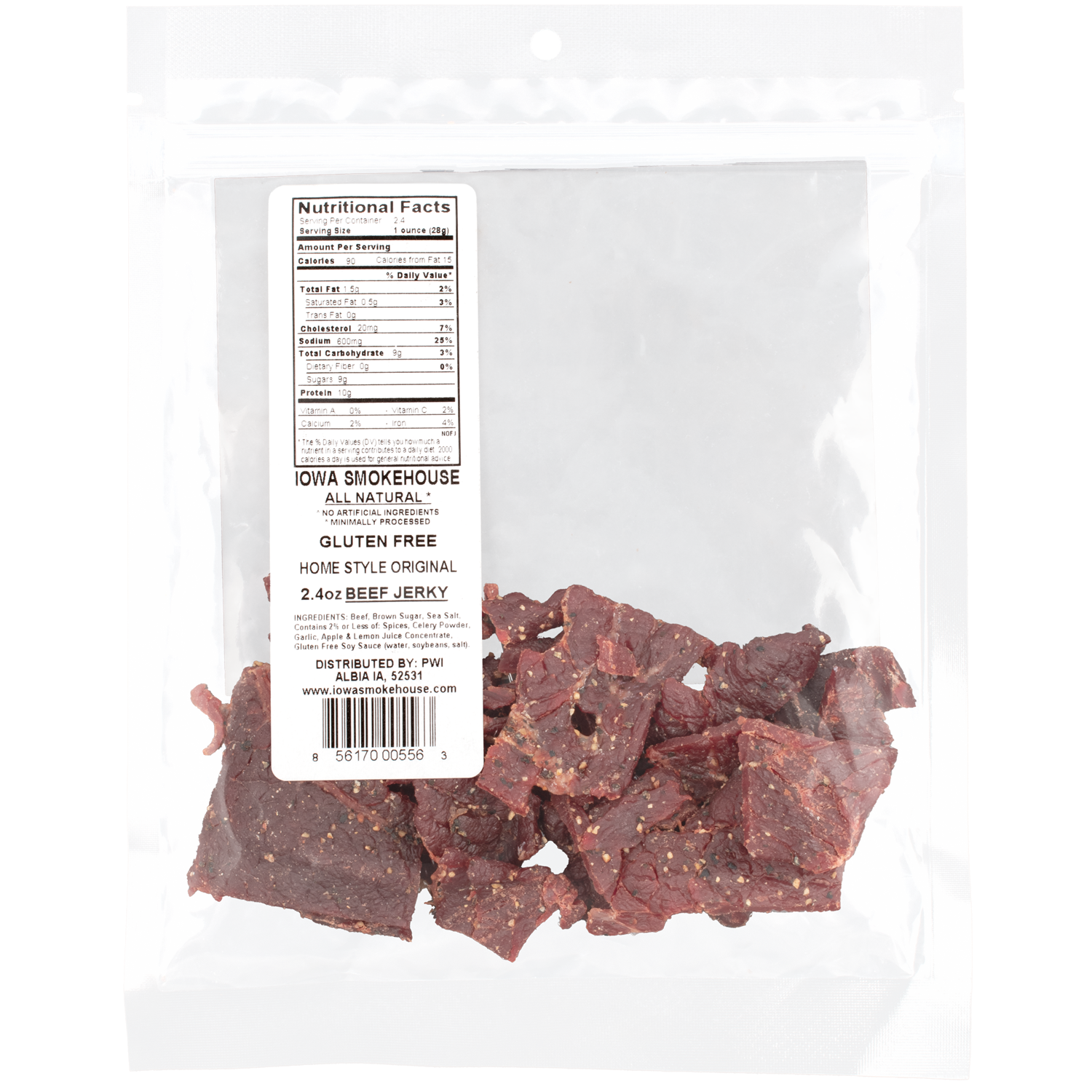 Ranch Hand 2.4 oz Beef Jerky Home Style Original - Iowa Smokehouse