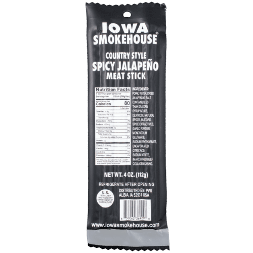4 oz Country Style Meat Sticks Spicy Jalapeno